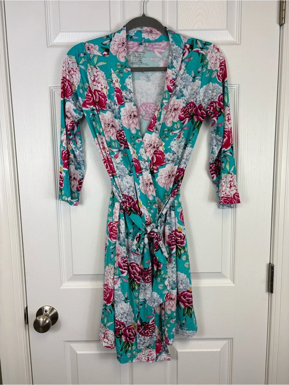 Posh Peanut Eloise blue floral robe sz sm